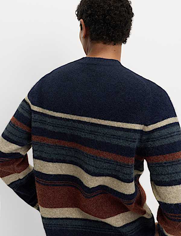 Hazy Striped Crew Neck Jumper with Wool