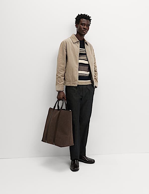 Hazy Striped Crew Neck Jumper with Wool - LT