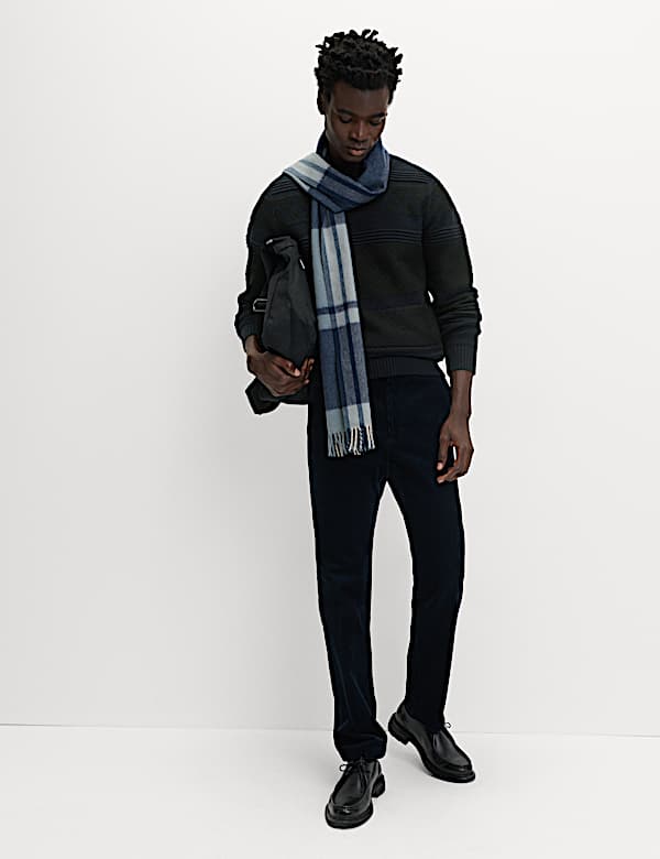 Textured Crew Neck Jumper with Wool - PL