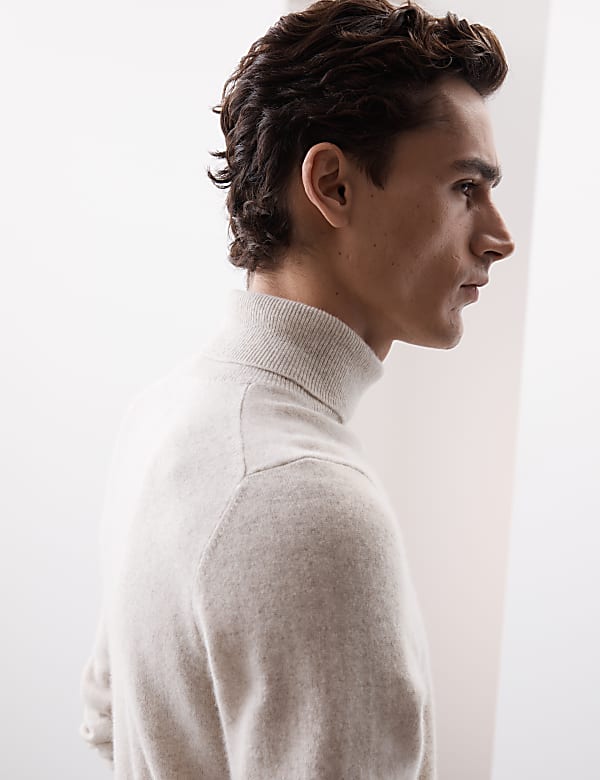 Pure Cashmere Roll Neck Jumper - FR