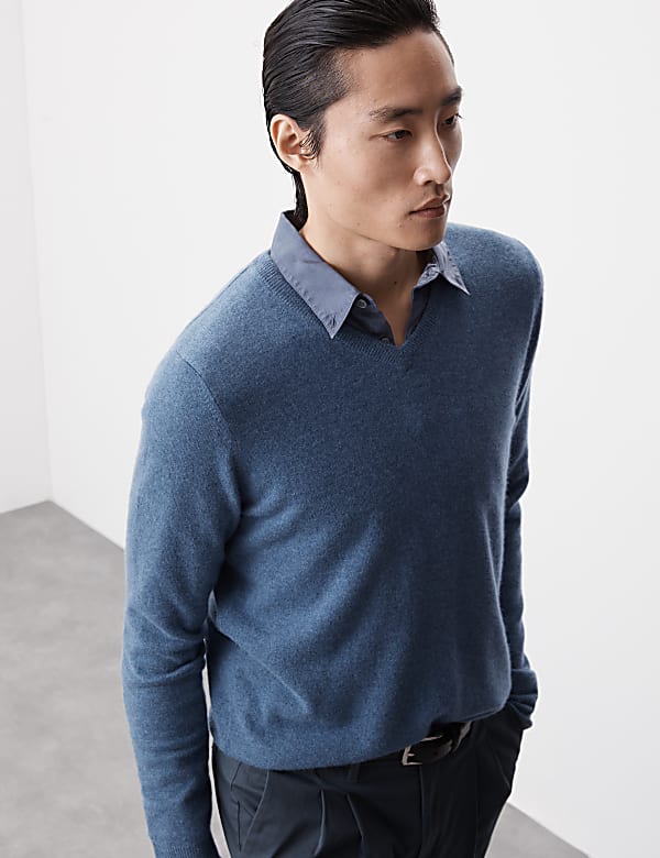 Pure Cashmere V-Neck Jumper - JP