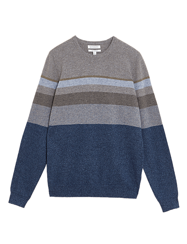 Pure Cashmere Striped Crew Neck Jumper