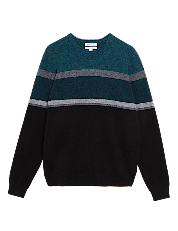 Pure Cashmere Striped Crew Neck Jumper