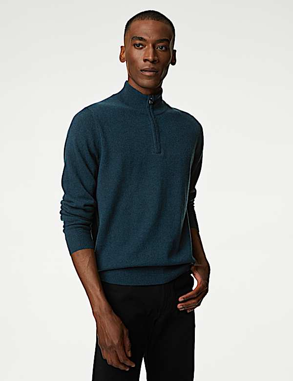 Pure Cashmere Half Zip Jumper