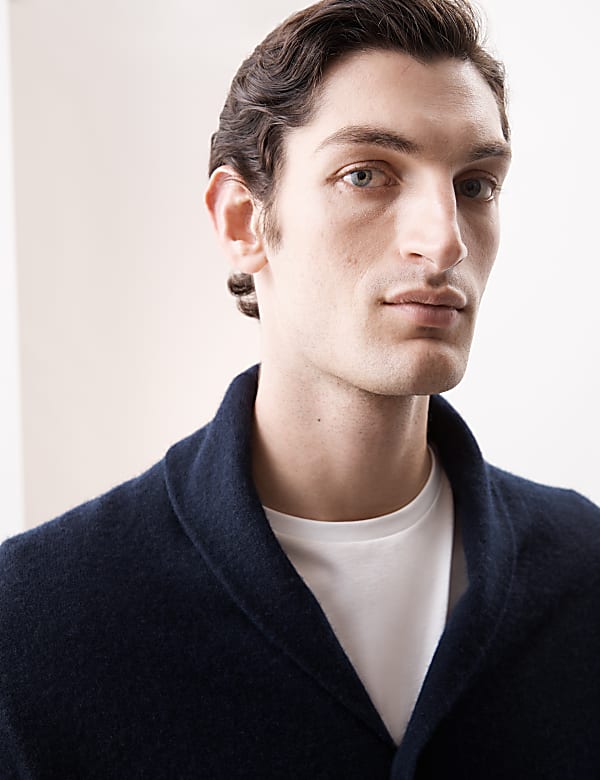 Ζακέτα με φαρδύ γιακά από 100% κασμίρι - GR