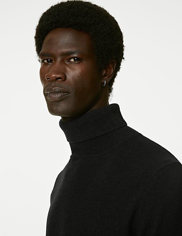 Pure Cashmere Roll Neck Jumper - HU