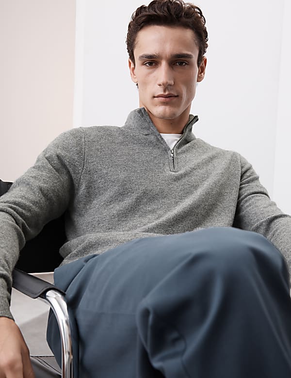 Pure Cashmere Half Zip Jumper - PT