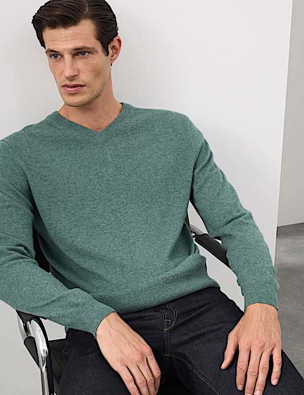 Pure Cashmere V-Neck Jumper - NZ