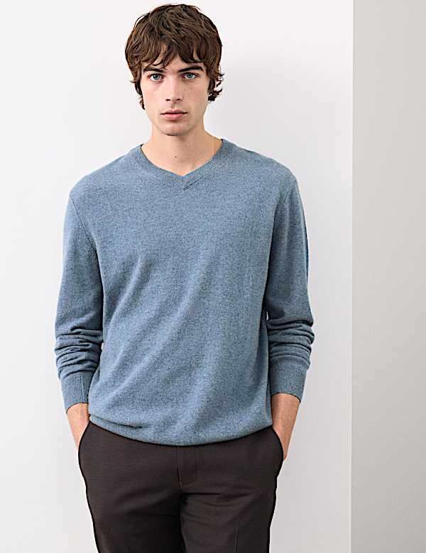 Pure Cashmere V-Neck Jumper - US