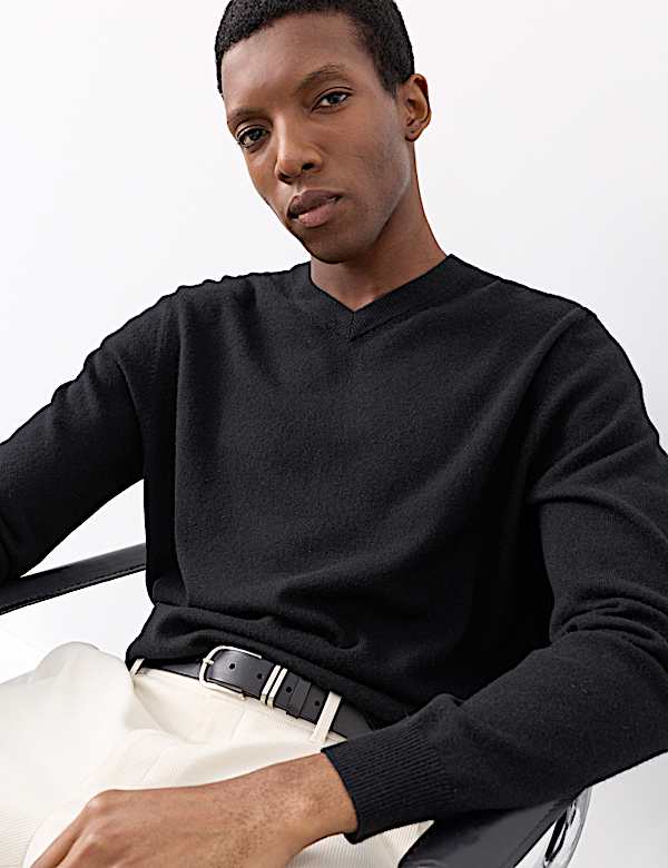 Pure Cashmere V-Neck Jumper - GR