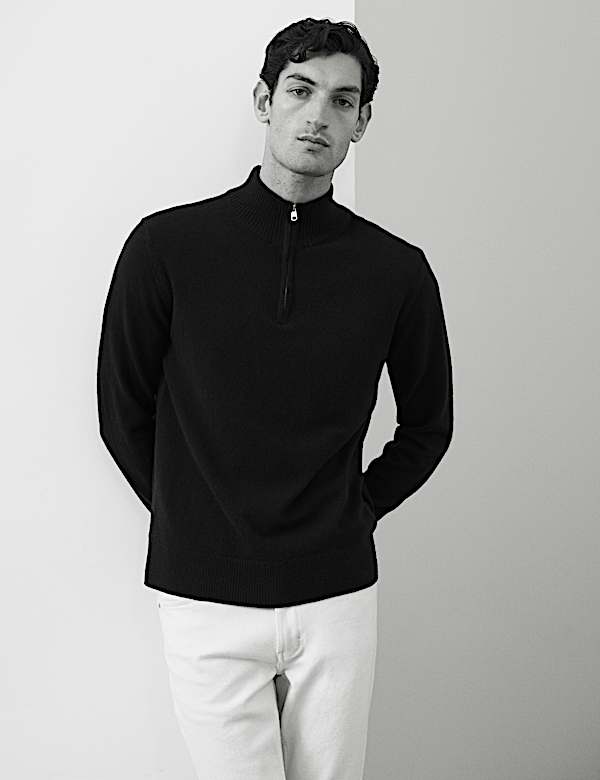 Pure Cashmere Half Zip Jumper