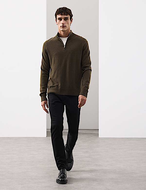 Pure Cashmere Half Zip Jumper - US