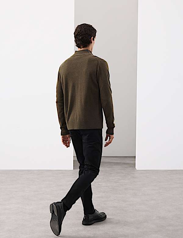 Pure Cashmere Half Zip Jumper - US