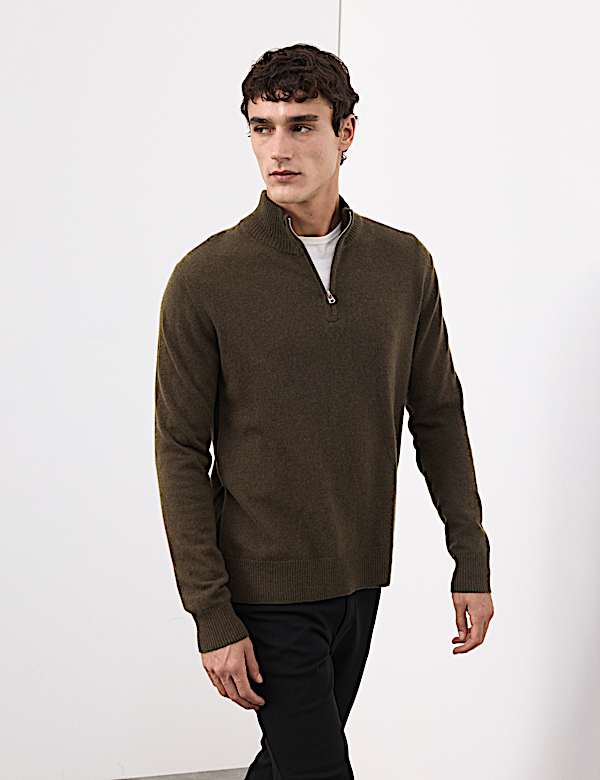 Pure Cashmere Half Zip Jumper - US
