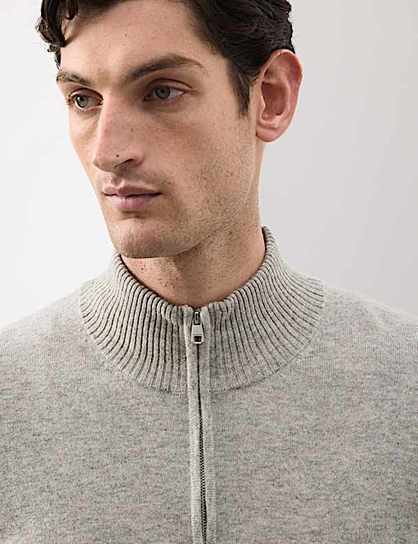 Pure Cashmere Half Zip Jumper - US