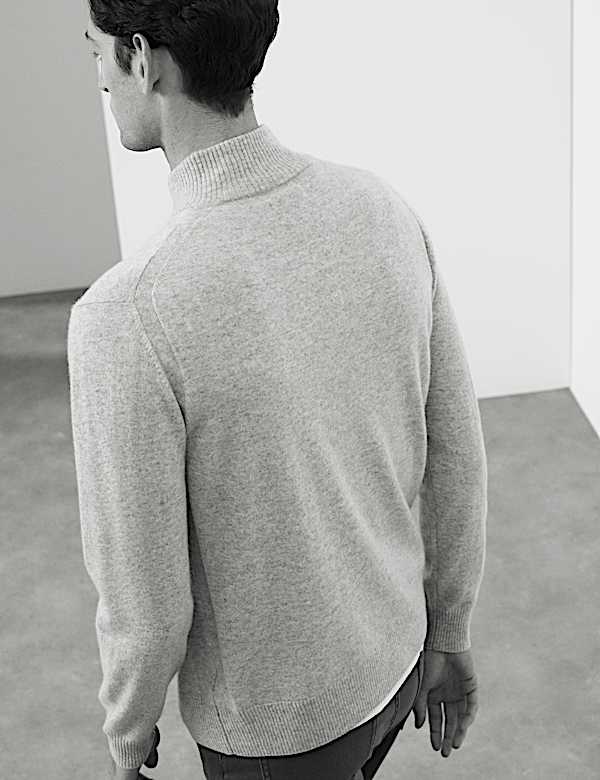 Pure Cashmere Half Zip Jumper - US