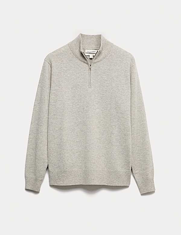 Pure Cashmere Half Zip Jumper - US