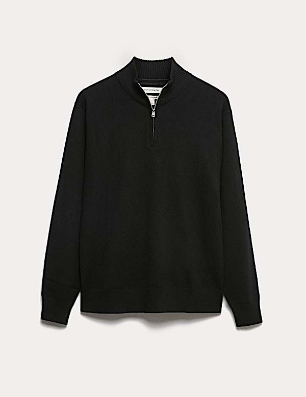 Pure Cashmere Half Zip Jumper - US