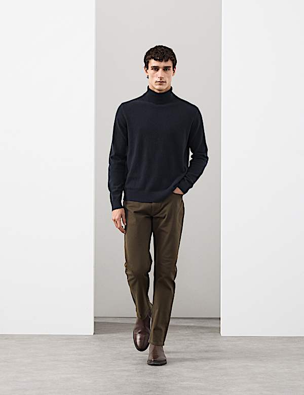 Pure Cashmere Roll Neck Jumper - US