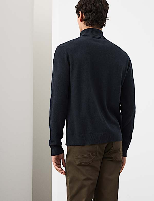 Pure Cashmere Roll Neck Jumper - US