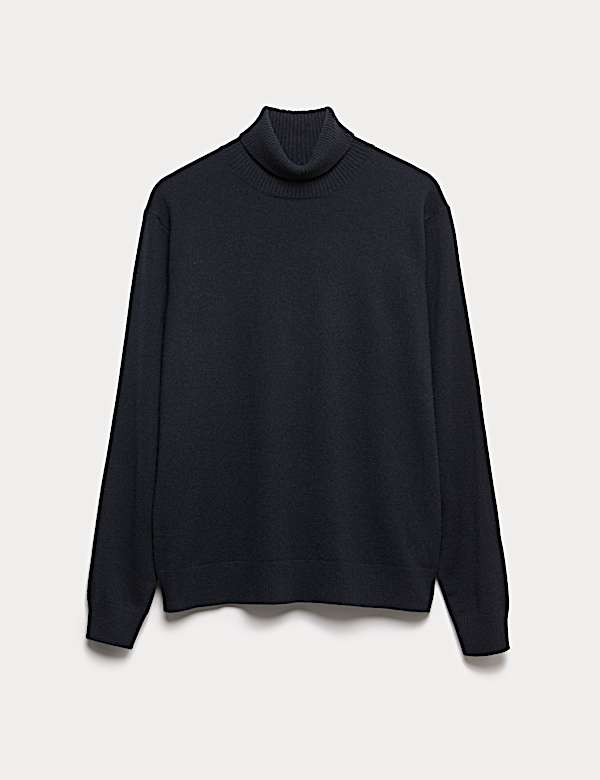 Pure Cashmere Roll Neck Jumper - US