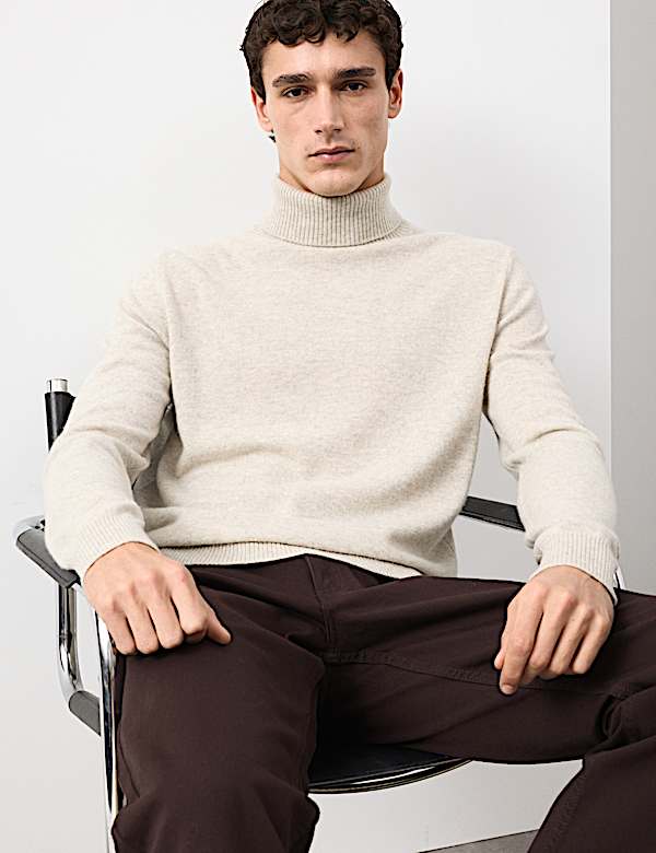 Pure Cashmere Roll Neck Jumper - HU