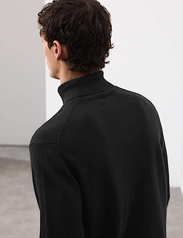 Pure Cashmere Roll Neck Jumper - US