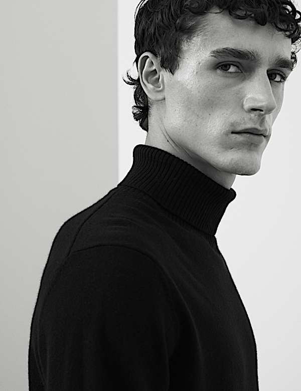 Pure Cashmere Roll Neck Jumper - US