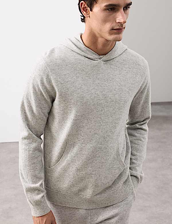 Sweat &agrave; capuche en maille 100 % cachemire - LU