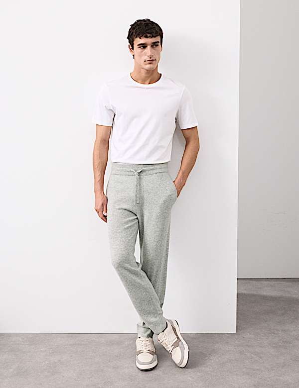 Pure Cashmere Knitted Joggers - HU