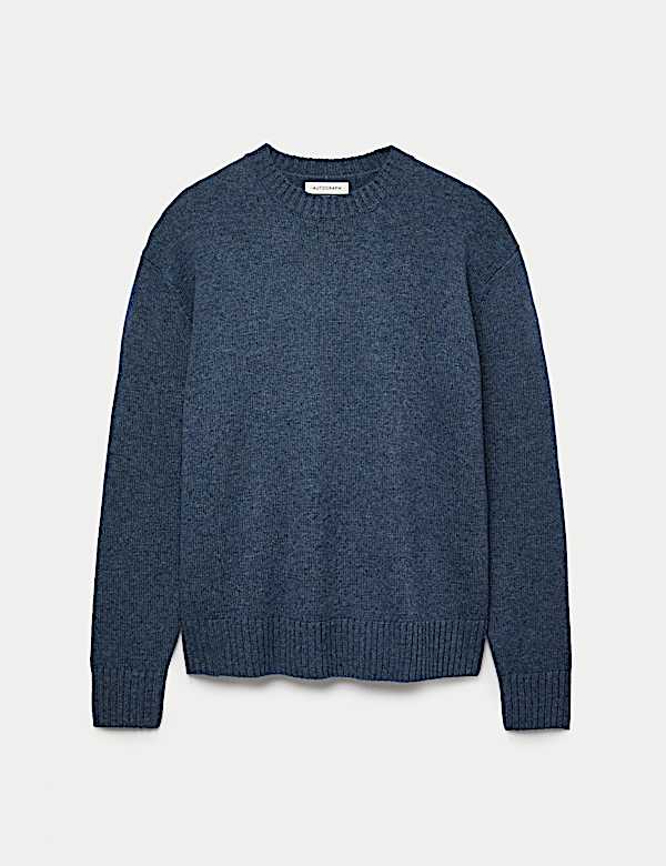 סריג מתערובת צמר וקשמיר עם צווארון עגול - IL