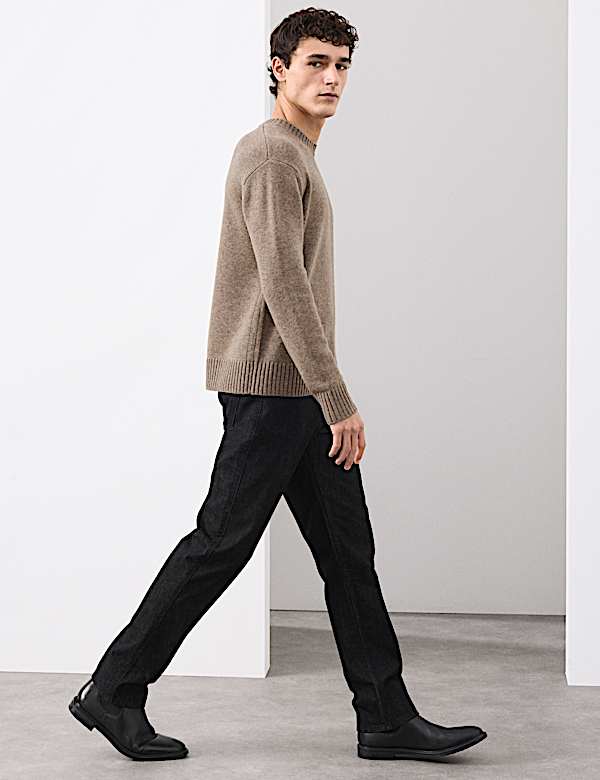 Cashmere and Wool Blend Crew Neck Jumper - LU