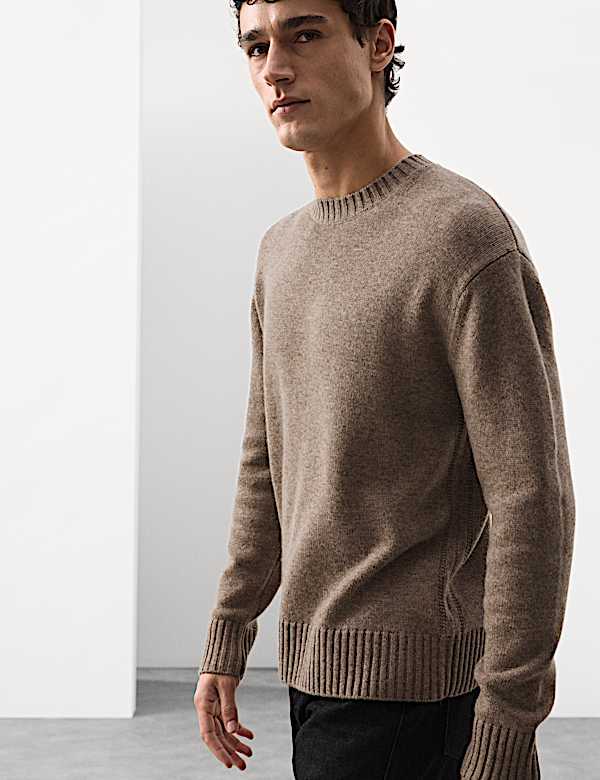 Cashmere and Wool Blend Crew Neck Jumper - LU