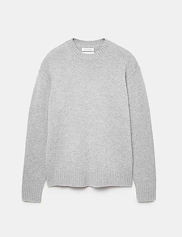 סריג מתערובת צמר וקשמיר עם צווארון עגול - IL