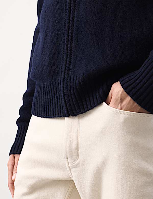 Cashmere and Wool Blend Collared Knitted Jacket - HU