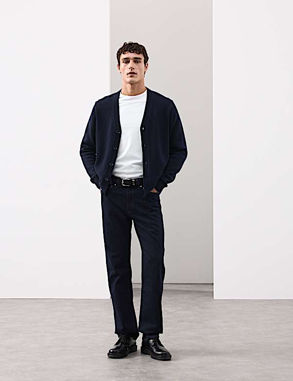 Cashmere Wool Blend Heavy Knit Cardigan - FR