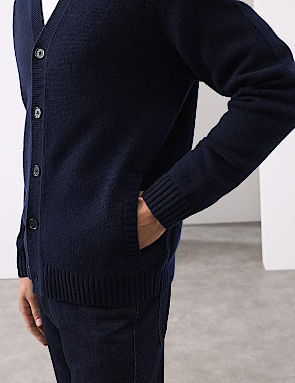Cashmere Wool Blend Heavy Knit Cardigan - FR