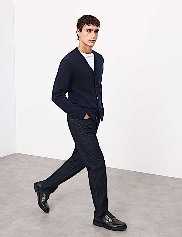 Cashmere Wool Blend Heavy Knit Cardigan - FR