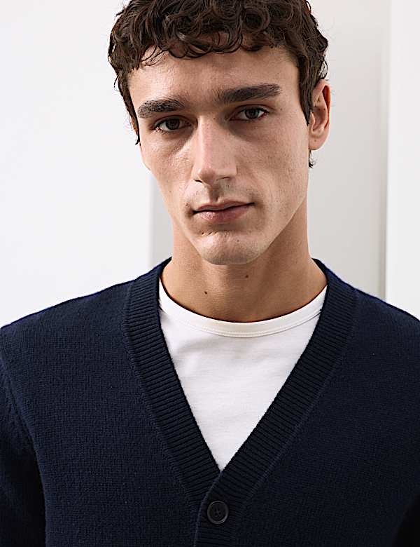 Cashmere Wool Blend Heavy Knit Cardigan - FR