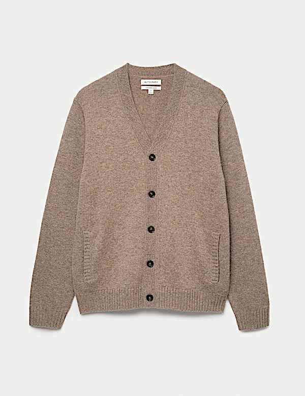 קרדיגן בסריגה עבה מתערובת קשמיר וצמר - IL