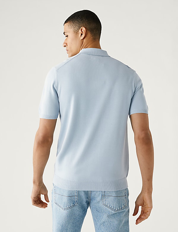 Cotton Rich Arygle Knitted Polo Shirt