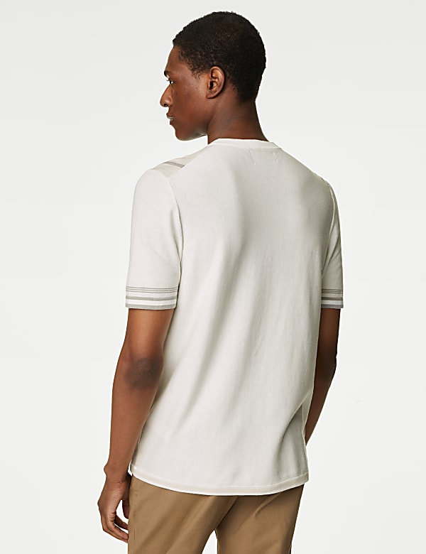 Cotton Rich Striped Knitted T-Shirt