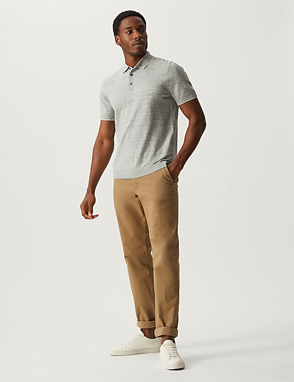 Cotton Rich Short Sleeve Knitted Polo Shirt