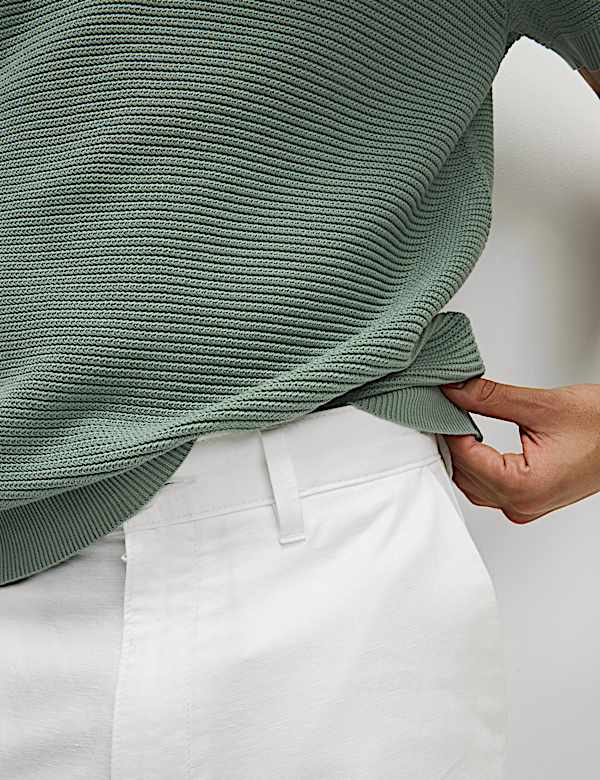 Pure Cotton Open Neck Knitted Polo Shirt - JE