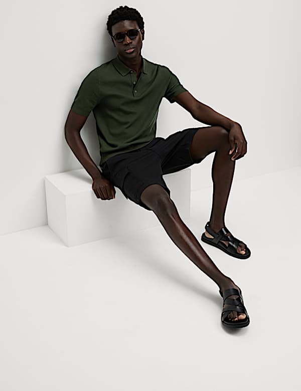 Cotton Rich Textured Knitted Polo Shirt - NL