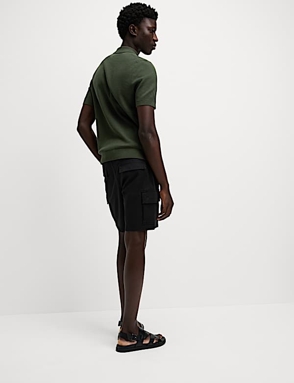 Cotton Rich Textured Knitted Polo Shirt - NL