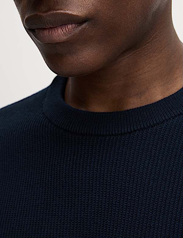 Cotton Rich Textured Knitted T-Shirt - US