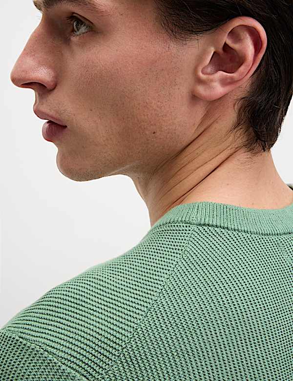 Cotton Rich Textured Knitted T-Shirt - SK