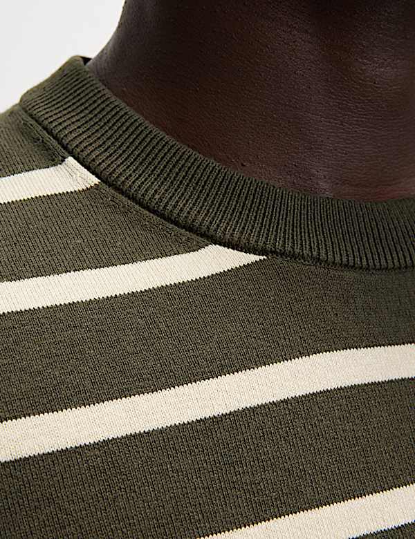 Camiseta de punto de rayas de algodón - US