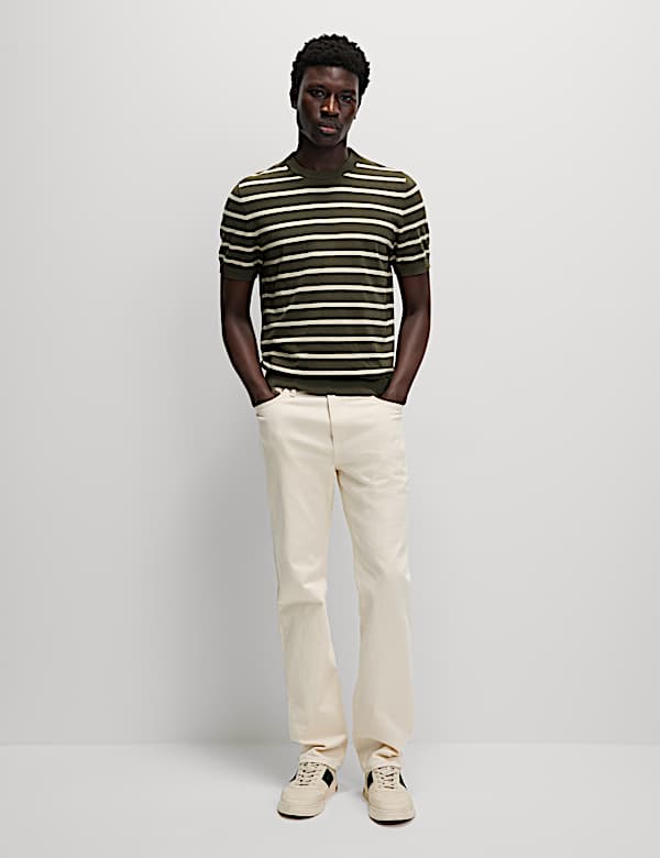 Camiseta de punto de rayas de algodón - US